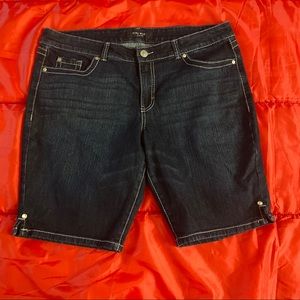 Womens Dark Denim Shorts